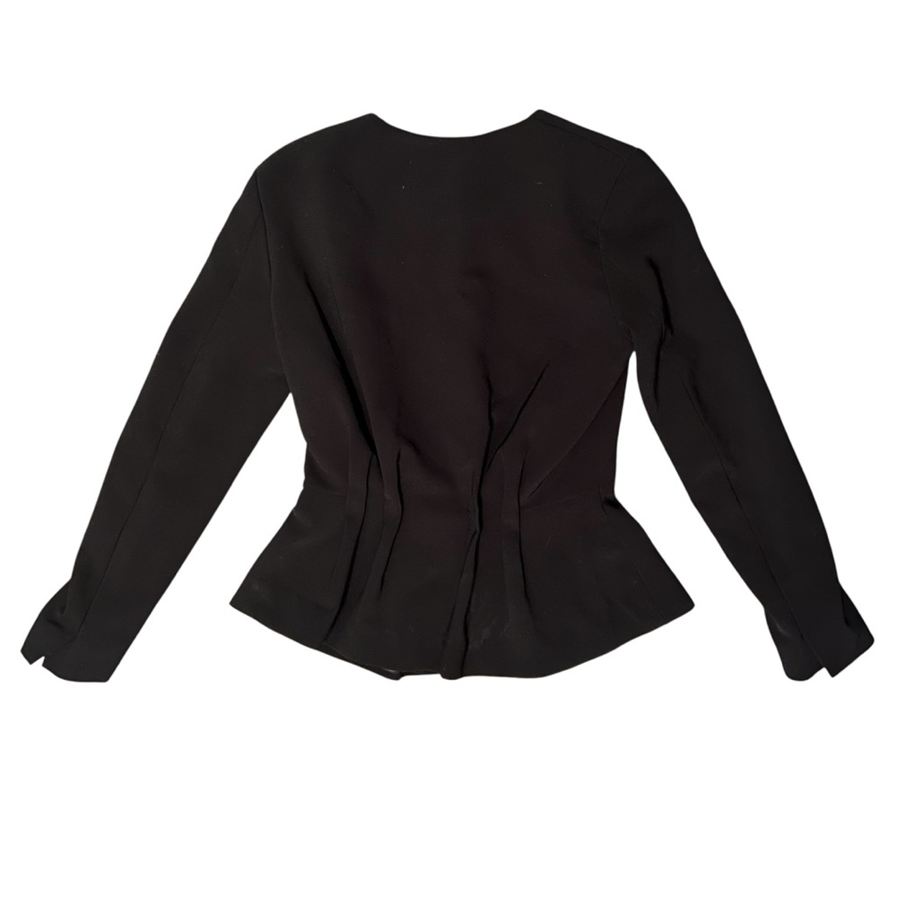 H&M Cinched Peplum Zip Black Blazer Size 4 - Picture 3 of 5